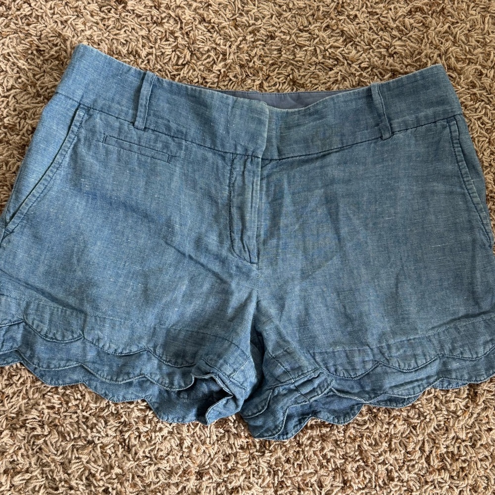 Loft scalloped denim  Shorts Sz 2